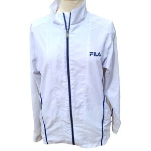 Vintage 90s Fila windbreaker white and blue size Large